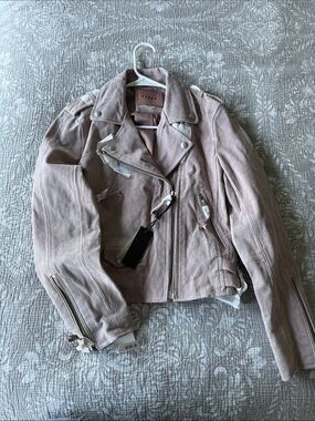Blank NYC Dusty Pink Suede Moto Jacket